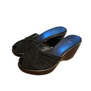 Cole Haan Nike Air Austyn‎ Black Suede Slip On Mule Shoes 8